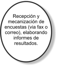 Recepcin y mecanizacin de encuestas (via fax o correo), elaborando informes de resultados.